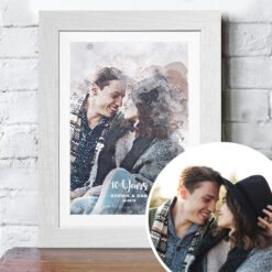 Anniversary Photo to Watercoloured Artwork