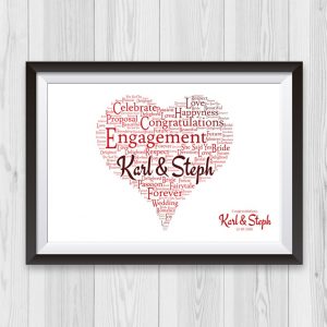 Names in Heart - Engagement Gift (Red)