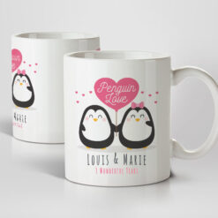 Penguin Love Anniversary Mugs