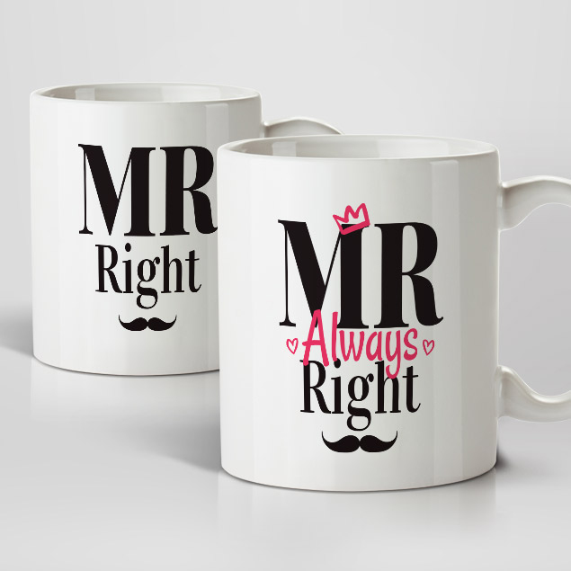 Mr Right & Mr Always Right Mugs