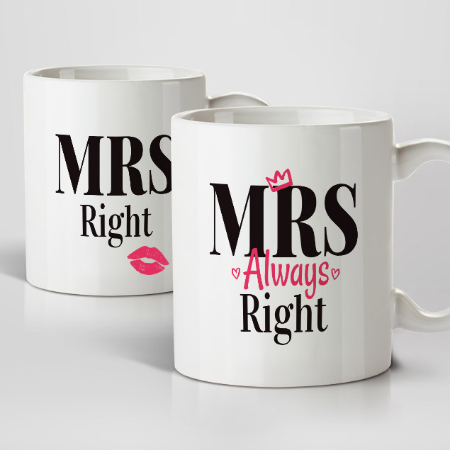 Mrs Right & Mrs Always Right Mugs