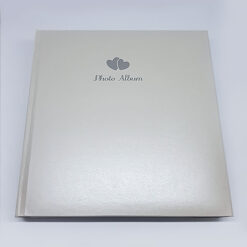 White Double Heart Wedding Day Photo Album