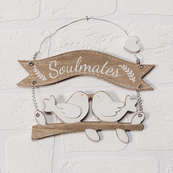 Two Birds "Soulmates" MDF Plaque