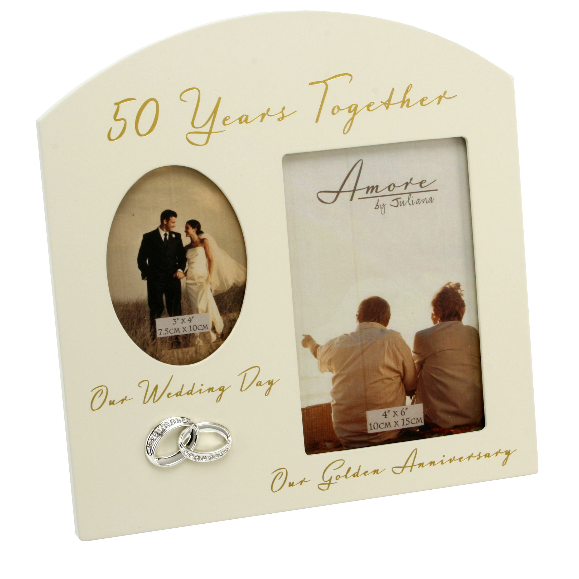 50 Year Anniversary Double Photo Frame