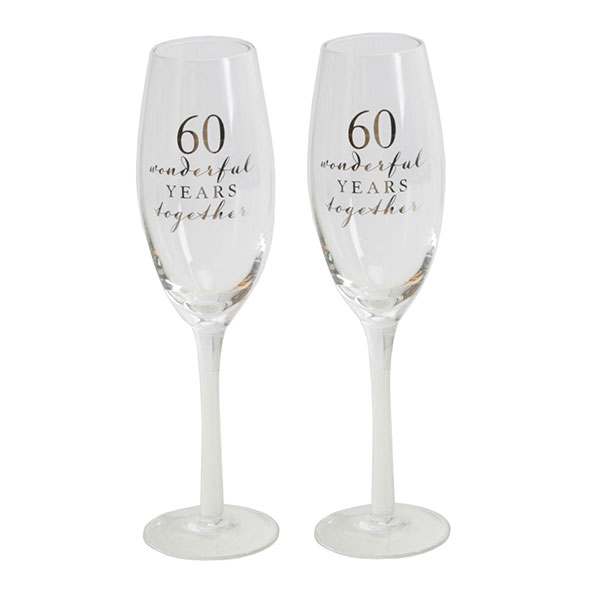 Champagne Flutes Set of Two - 60th Anniversary