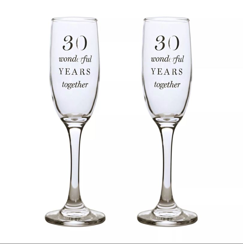 Champagne Flutes Set of Two - 30th Anniversary