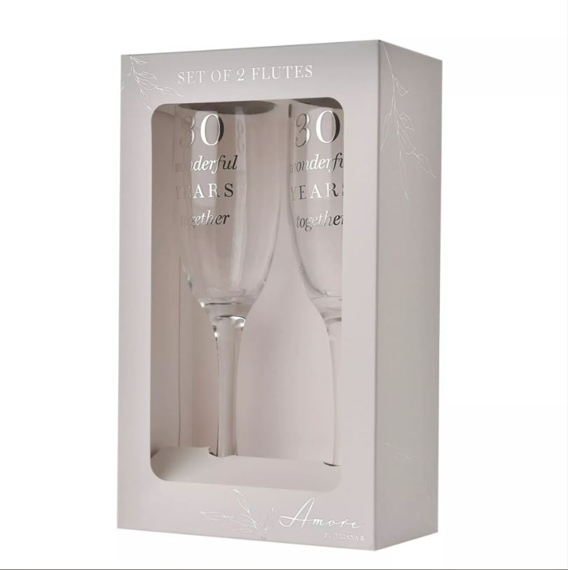 Champagne Flutes Set of Two - 30th Anniversary - Image 2