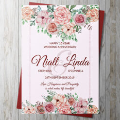 Love Happiness and Prosperity Anniversary Card