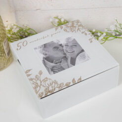 Amore 50 Wonderful Years Glass Trinket Box With Frame