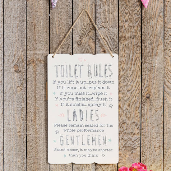 Love, Life Toilet Rules Plaque