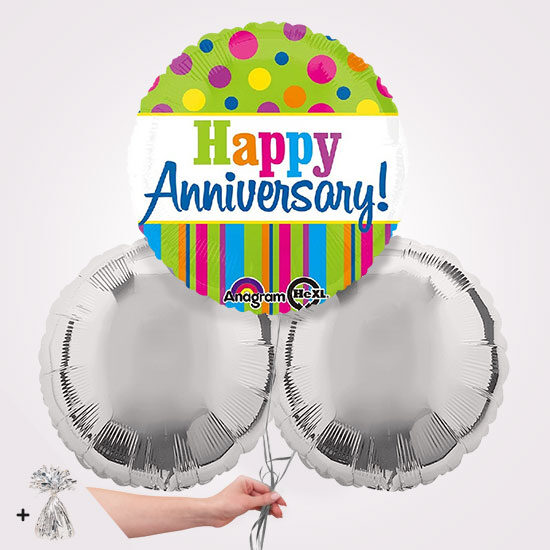 Happy Anniversary Bright Foil Balloon Bouquet