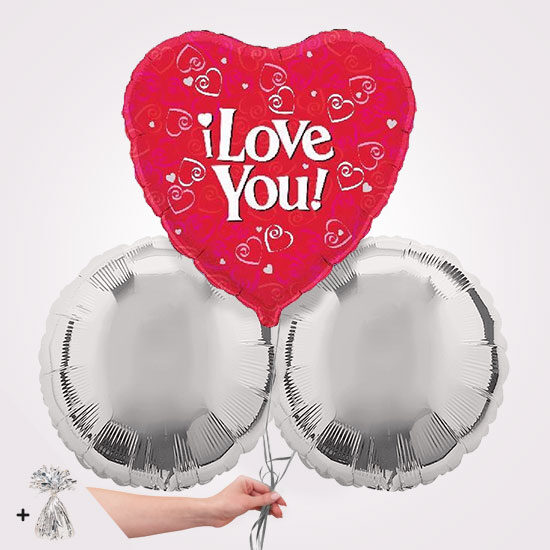 I Love You Foil Balloon Bouquet
