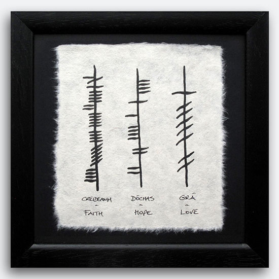 Faith Hope Love Ogham