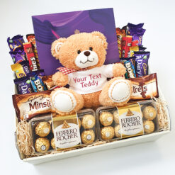 Chocolate Lovers Hamper with Personalised Teddy