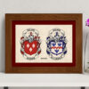 Double Family Crest Frame - Coat of Arms