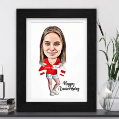 The Fan Caricature For Her 2 (GAA, County, Local teams, Football or Rugby)