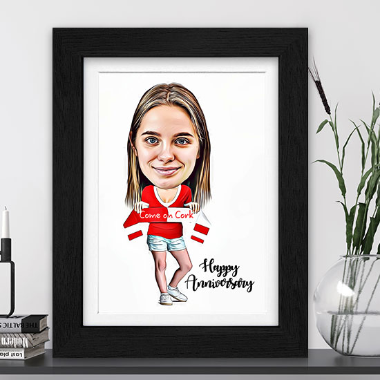 The Fan Caricature For Her 2 (GAA, County, Local teams, Football or Rugby)