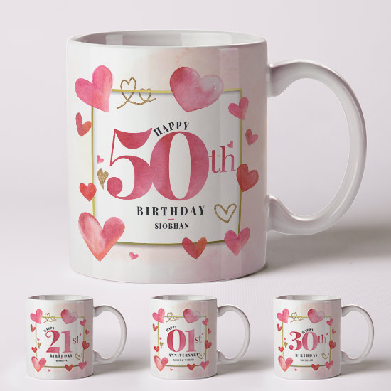 Celebration Mug 2 (Personalise) Anniversary or Birthday