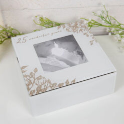 Amore 25 Wonderful Years Glass Trinket Box With Frame