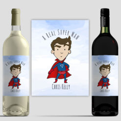 A Real Super Man Personalised Wine