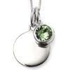 August Birthstone and engravable disc necklace