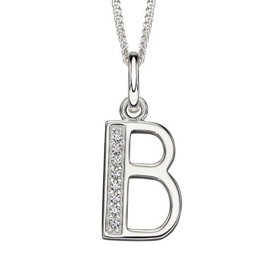 Art Deco Initial A-Z Pendants With Sliver Diamond Cut Curb Chain - Image 4