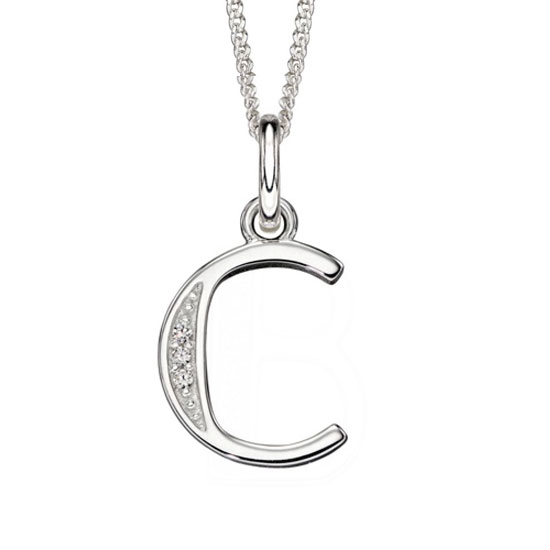 Art Deco Initial A-Z Pendants With Sliver Diamond Cut Curb Chain - Image 6