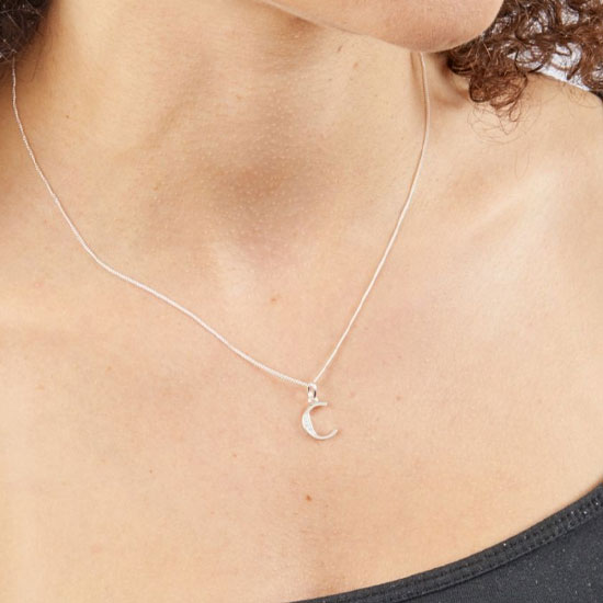 Art Deco Initial A-Z Pendants With Sliver Diamond Cut Curb Chain - Image 7