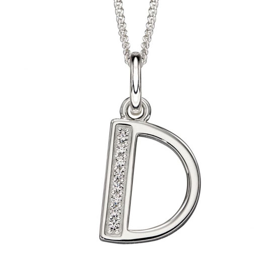 Art Deco Initial A-Z Pendants With Sliver Diamond Cut Curb Chain - Image 8