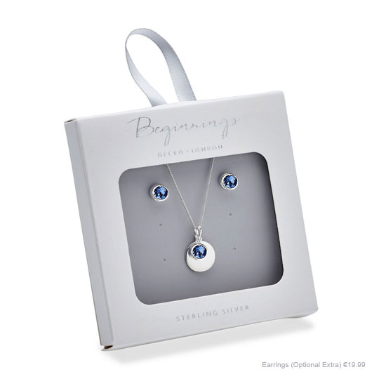 April Birthstone and engravable disc necklace - Image 3