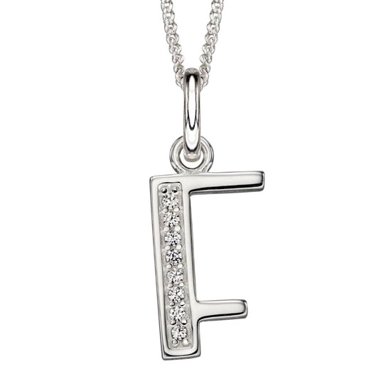Art Deco Initial A-Z Pendants With Sliver Diamond Cut Curb Chain - Image 12