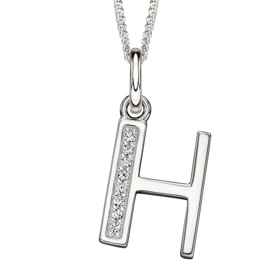 Art Deco Initial A-Z Pendants With Sliver Diamond Cut Curb Chain - Image 16