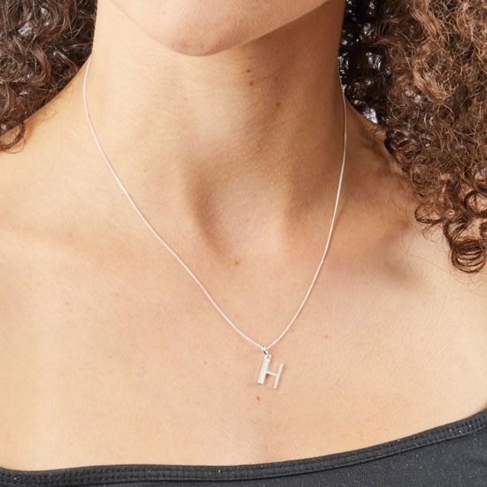 Art Deco Initial A-Z Pendants With Sliver Diamond Cut Curb Chain - Image 17