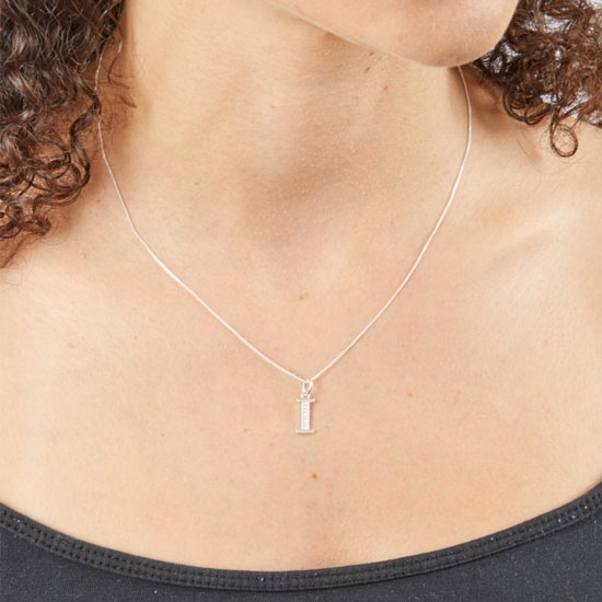 Art Deco Initial A-Z Pendants With Sliver Diamond Cut Curb Chain - Image 19