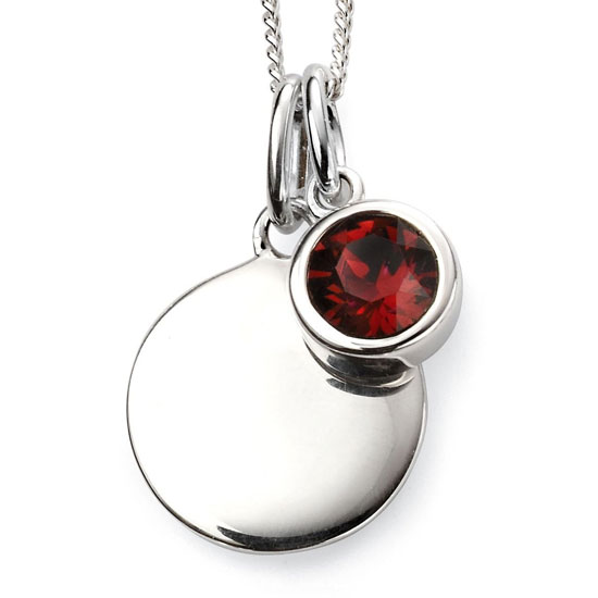 January Birthstone and engravable disc necklace - Image 2