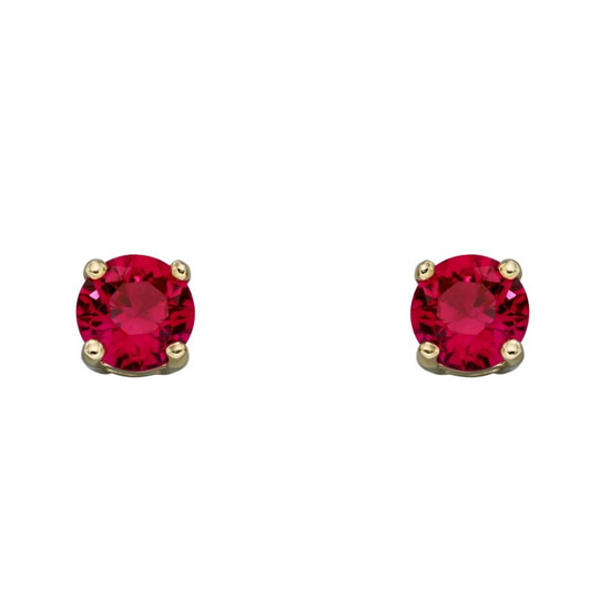July Birthstone - 9ct Gold stud earrings