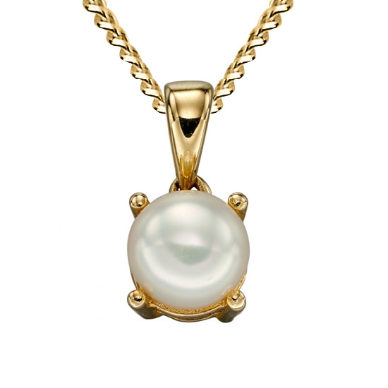 June Birthstone - Fresh Water Pearl set into 9ct yellow gold with chain