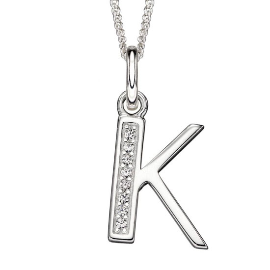 Art Deco Initial A-Z Pendants With Sliver Diamond Cut Curb Chain - Image 22