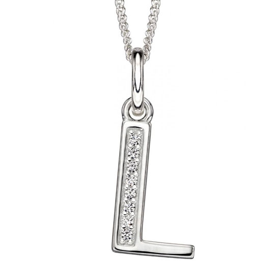 Art Deco Initial A-Z Pendants With Sliver Diamond Cut Curb Chain - Image 24
