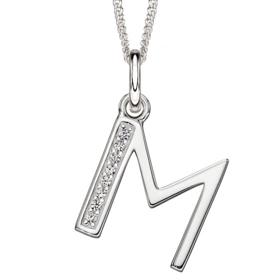Art Deco Initial A-Z Pendants With Sliver Diamond Cut Curb Chain - Image 26