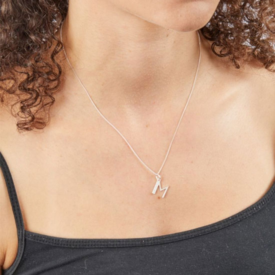 Art Deco Initial A-Z Pendants With Sliver Diamond Cut Curb Chain - Image 27