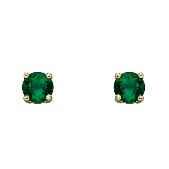 May Birthstone - 9ct Gold stud earrings