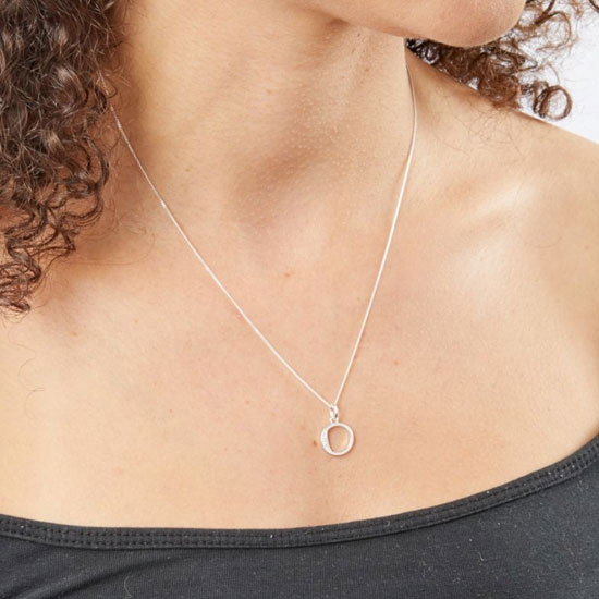 Art Deco Initial A-Z Pendants With Sliver Diamond Cut Curb Chain - Image 31