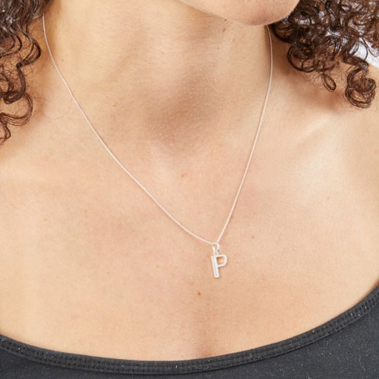 Art Deco Initial A-Z Pendants With Sliver Diamond Cut Curb Chain - Image 33