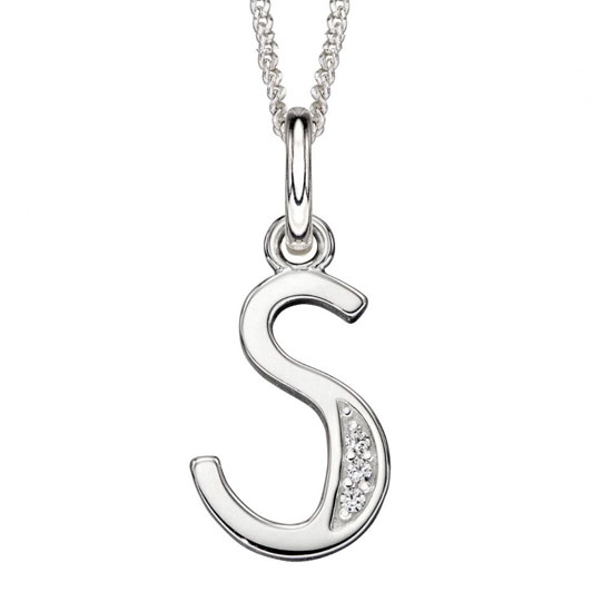 Art Deco Initial A-Z Pendants With Sliver Diamond Cut Curb Chain - Image 38