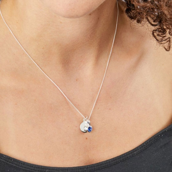 September Birthstone and engravable disc necklace - Image 2