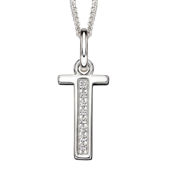 Art Deco Initial A-Z Pendants With Sliver Diamond Cut Curb Chain - Image 40