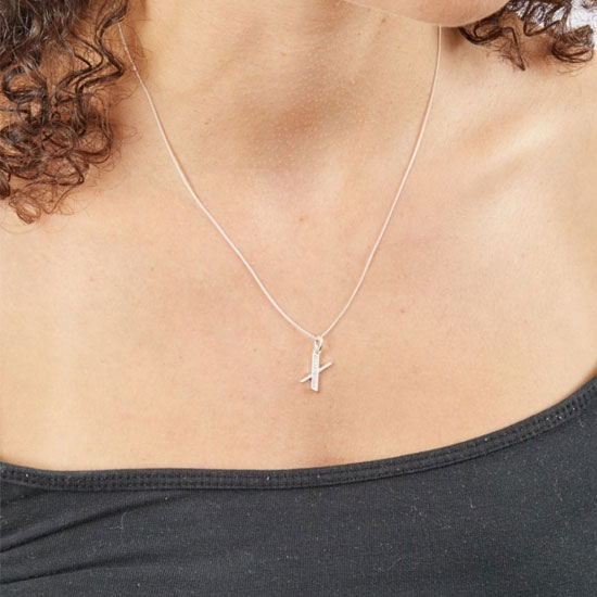 Art Deco Initial A-Z Pendants With Sliver Diamond Cut Curb Chain - Image 49