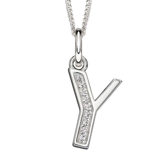 Art Deco Initial A-Z Pendants With Sliver Diamond Cut Curb Chain - Image 50