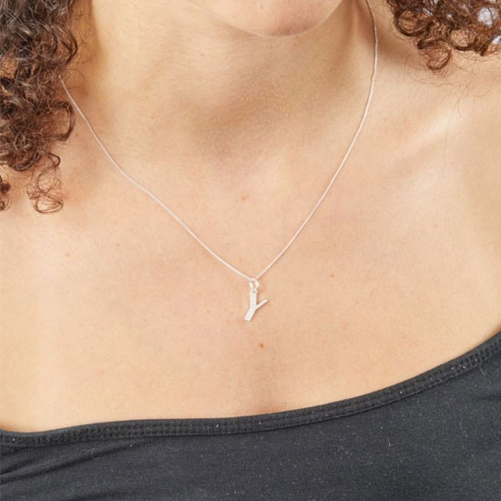 Art Deco Initial A-Z Pendants With Sliver Diamond Cut Curb Chain - Image 51